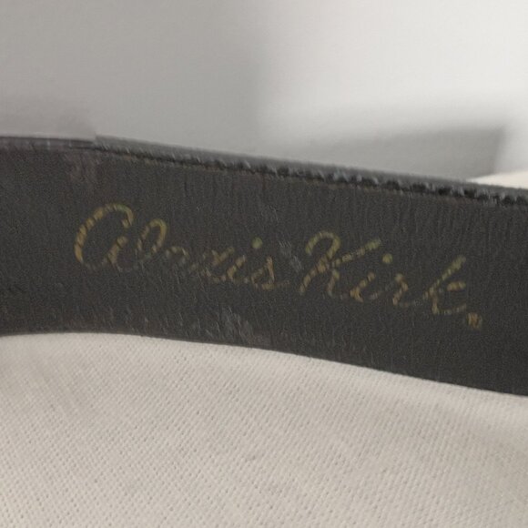 ❤️ALEXIS KIRK Signed Black Buckle & Belt Lizard Print Belt Size 31